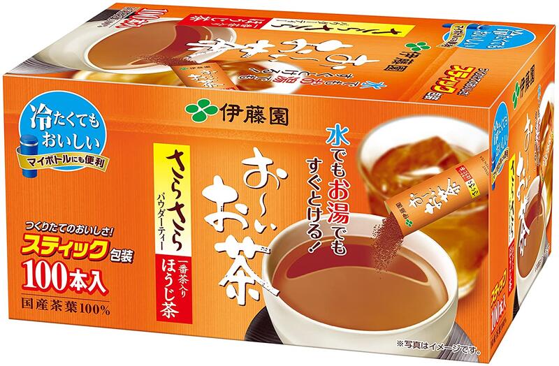 【日本限定】日本伊藤園焙茶粉(烘焙茶、紅茶粉、一番茶) 盒/0.8g×100包入 隨身包 大容量包裝 可冷泡 冷泡茶