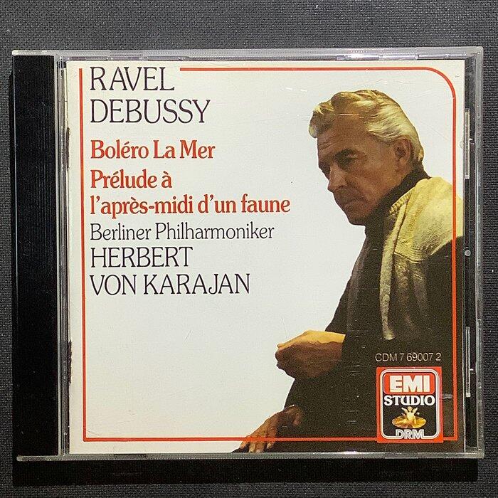 Ravel拉威爾/波麗露 & Debussy德布西/交響詩「海」Karajan卡拉揚/指揮 1986年老西德版無ifpi