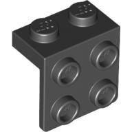 全新LEGO樂高黑色側接托架【44728】Bracket 1x2 - 2x2 (P1) 6117973 21712