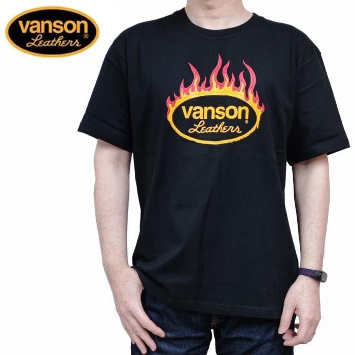 -開關倉庫-日本 VANSON 短袖 橢圓 logo 火紋 燒製 火焰 哈雷 NVST-2313