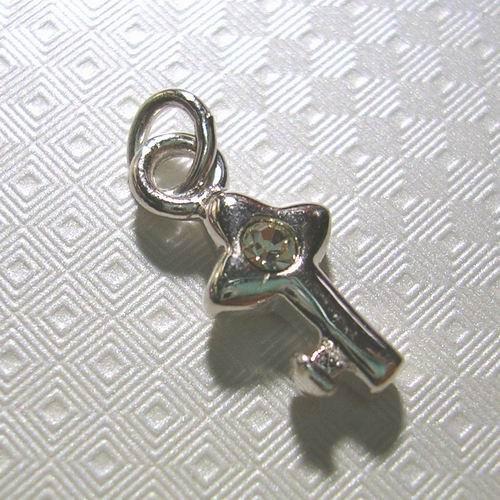 琥珀貓~925純銀~N7280水鑽鑰匙~一個