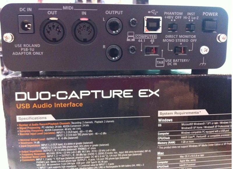 心田樂器】Roland DUO-CAPTURE EX 電腦錄音介面(USB錄音介面/UA-22