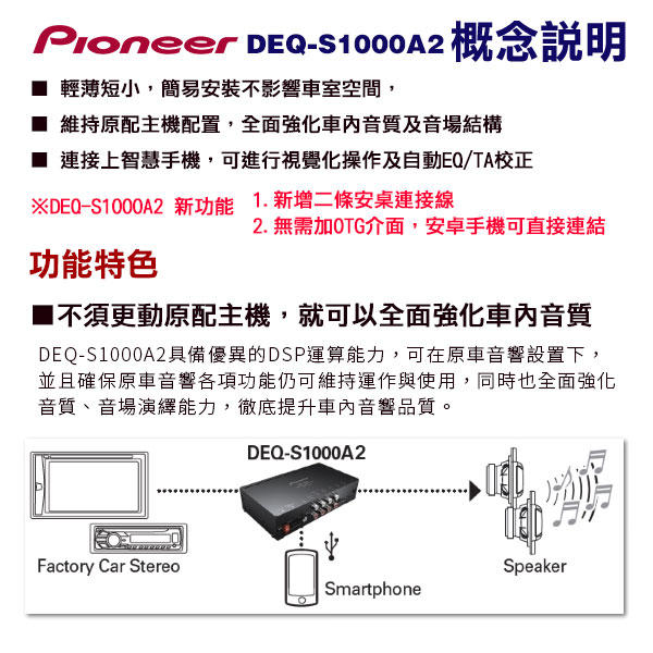 ☆興裕☆【Pioneer】DSP音場處理擴大機DEQ-S1000A2＊調挍車內視聽環境