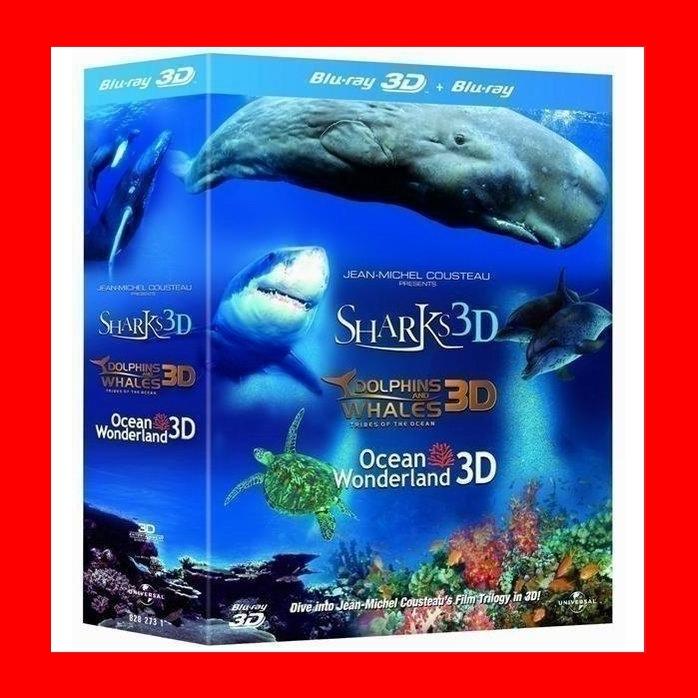 【AV達人】【BD藍光3D】與鯊魚共舞+海豚與鯨魚+海洋奇幻世界3D+2D版：三碟版(台灣繁中)IMAX系列