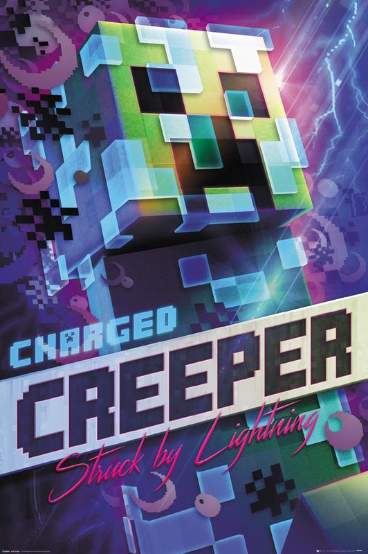 【英國進口線上遊戲海報】當個創世神  閃電苦力怕  MINECRAFT (Creeper) #FP4744