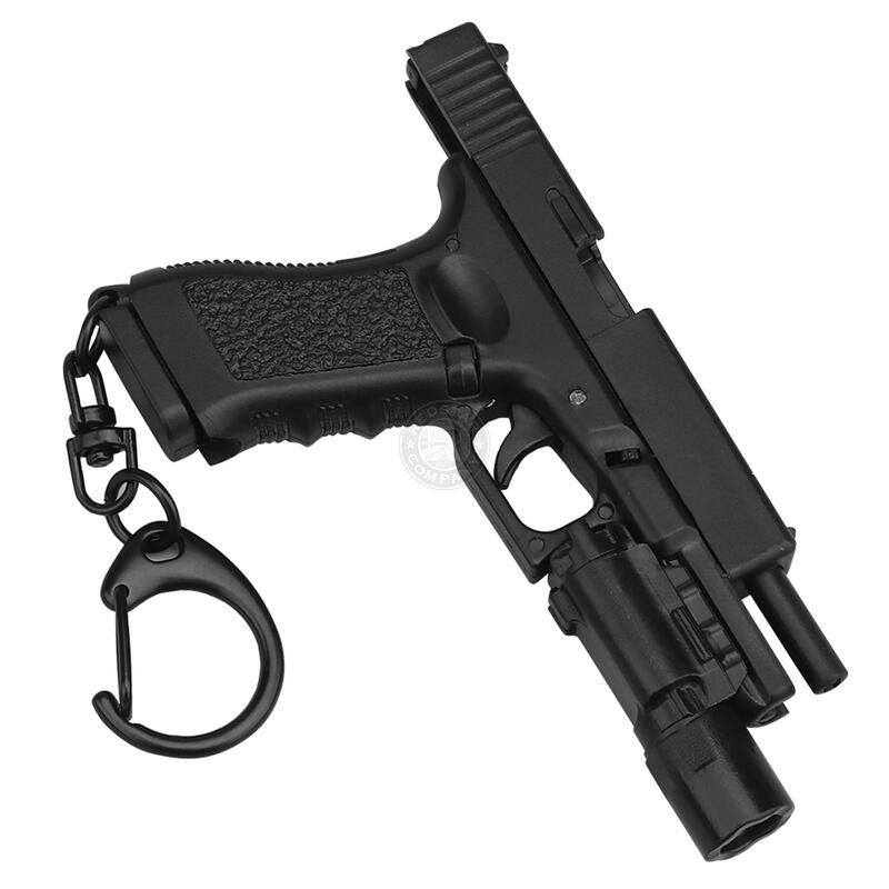 RST 紅星 - 大人的玩具-G17手槍+X300槍燈 可作動鑰匙圈 彈匣可卸 模型小吊飾 . WSB-AC-31-BK