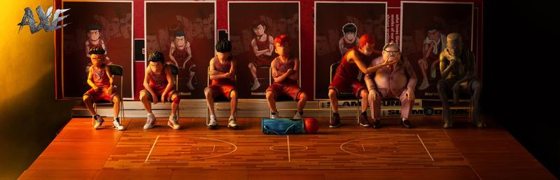 『胖虎館』代購 AXE 灌籃高手 板凳休息系列 Q版湘北隊 湘北五虎 GK 雕像 完成品