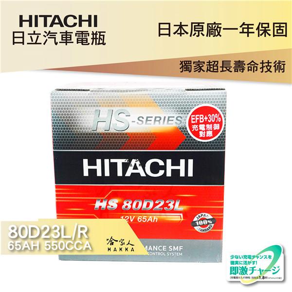 【HITACHI 日立】80D23L LUXGEN U6 專用電池 免運 EFB 免加水電瓶 哈家人