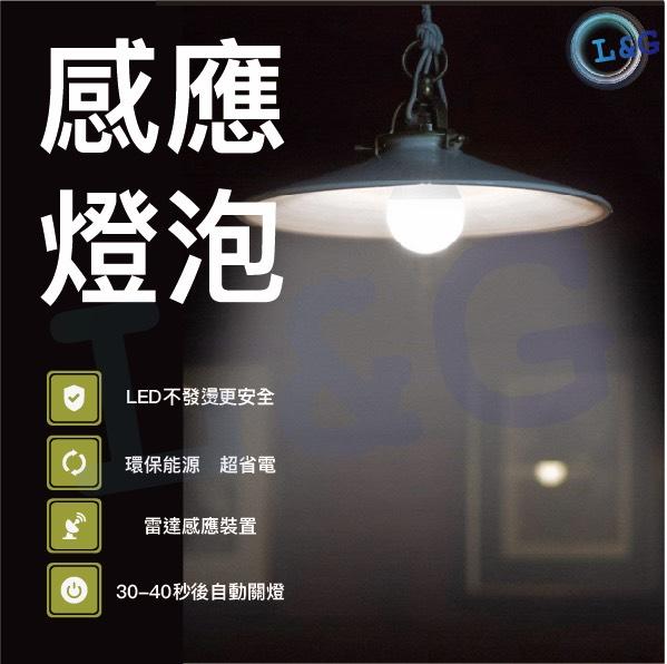 L&G 免運費 !  LED微波雷達/紅外線 人體感應燈泡 7W 12W 白光暖光 智能光控 E27規格 節能燈泡 燈泡