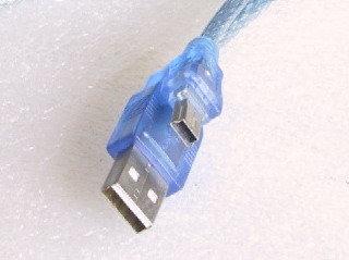 【楓林】線材 -- USB線材，USB A --> mini USB，透明緆網，PDA、硬碟外接盒適用