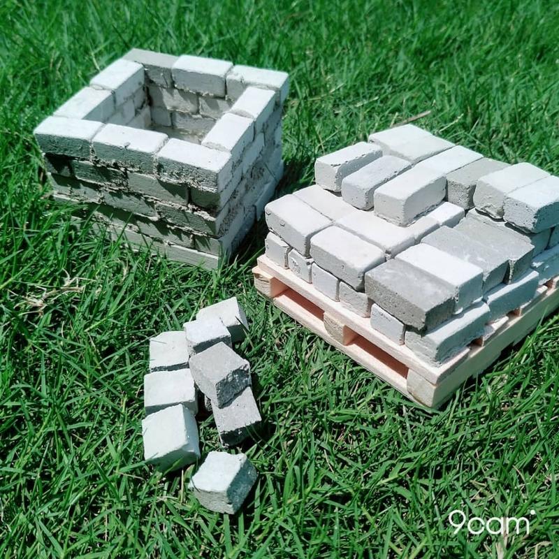【玩水泥】迷你水泥磚DIY花盆、置物盒材料包組 紅磚色區