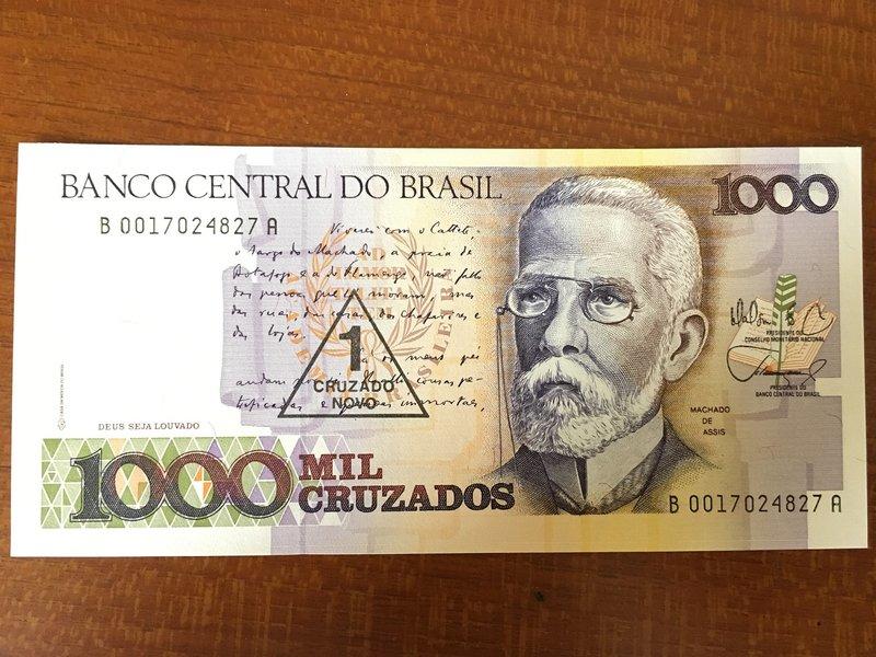 [鈔集趣味] 外鈔 巴西 Brasil 1989 1 Cruzado Novo