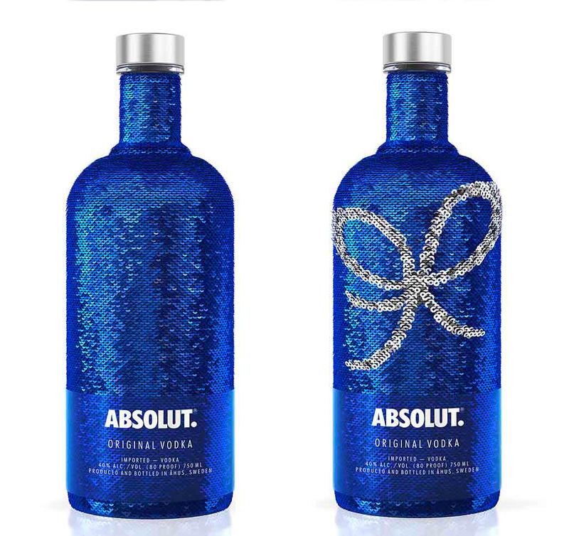 Absolut Vodka 絕對伏特加、2017藍亮片、限量瓶、1L、空瓶