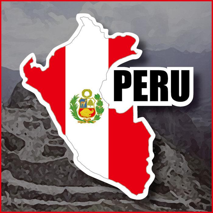 【國旗商品創意館】秘魯國旗地圖抗ＵＶ、防水貼紙／Peru／世界多國款可收集和訂製