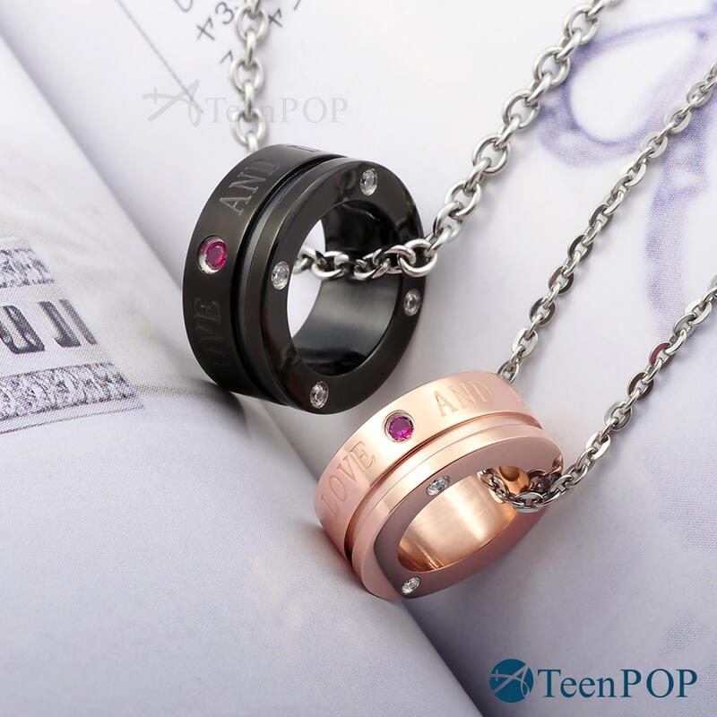 情侶項鍊 對鍊 ATeenPOP 珠寶白鋼項鍊 1生1世 愛的夢想 滾輪 單個價格 AC1670