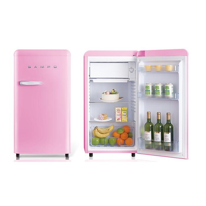 🈸補助🈶💲刷卡分期免運【SAMPO聲寶】SR-C10(P)粉彩紅 99公升 1級能效 歐風美型單門小冰箱