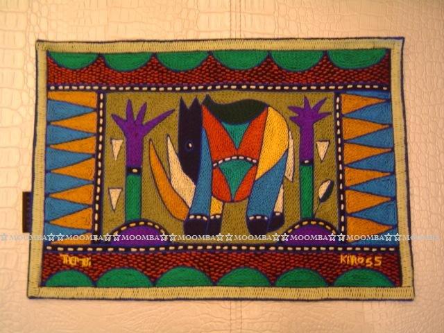 ☆MOOMBA☆ South Africa 南非 KAROSS 品牌 手工 繡花 動物 花卉 刺繡 厚 布質 餐墊 HAND EMBROIDER PADDED PLACEMATS #765