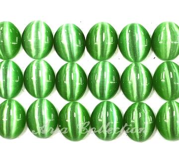 綠色貓眼 4x6mm 橢圓形戒面 一份10顆 B01-CE4 串珠 首飾 飾品 金工 手工藝 半竇石DIY 材料 配件