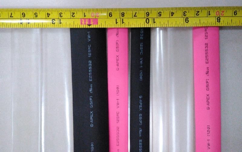 熱縮套管-紅-黑-透明- 製作線材常用尺寸