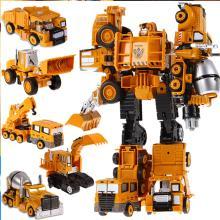 正品變形戰神超變金剛合金工程車男孩兒童模型玩具合體機器人(單價)