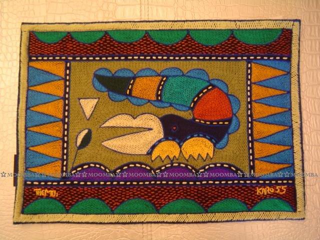 ☆MOOMBA☆ South Africa 南非 KAROSS 品牌 手工 繡花 動物 花卉 刺繡 厚 布質 餐墊 HAND EMBROIDER PADDED PLACEMATS #769