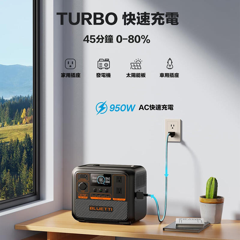 【攝界】現貨 台灣公司貨 BLUETTI AC70P 移動電源 864Wh 戶外電池 露營 車宿 行動電源 UPS