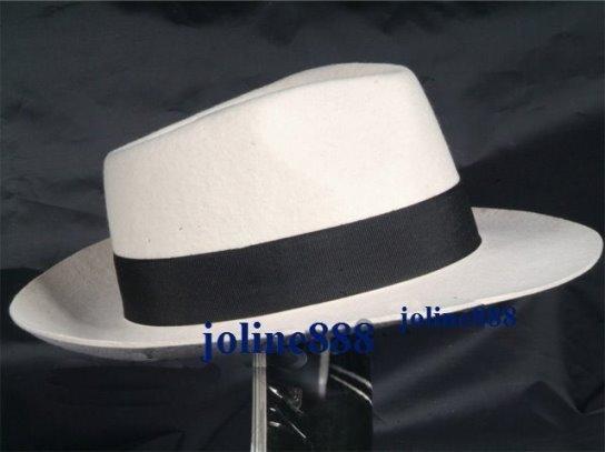 麥可傑克森,Michael Jackson~經典白色禮帽前高後低,不包邊版!