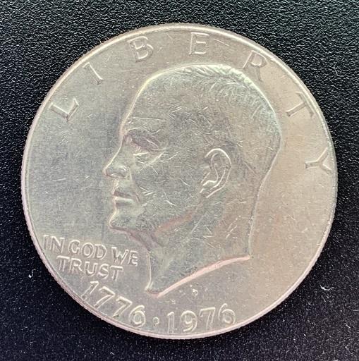 (美國錢幣) 絶版1776-1976美國建國二百年紀念幣D鑄記 美金1元 Coin直徑3.7公分