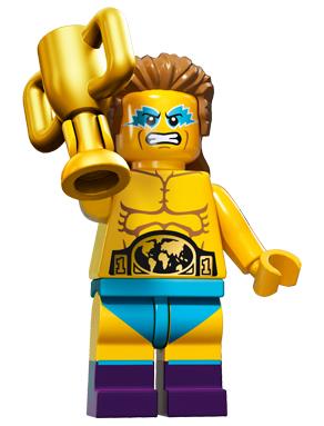 LEGO 樂高 71011 Minifigures 人偶抽抽樂 15代 #14 摔角人 冠軍 獎杯