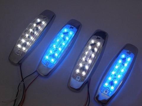 12顆 LED 橢圓形爆閃邊燈 藍/白 2色跳躍上市