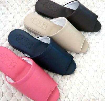 (e鞋院)日式可水洗氣墊舒適室內皮拖鞋