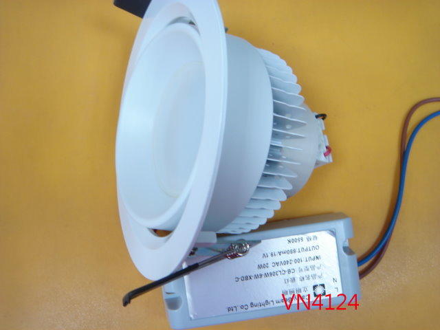 【全冠】可調角度 20W/5500K CL306W 6顆燈 白光LED筒燈 崁燈 庭園燈 投射燈 (VN4124)