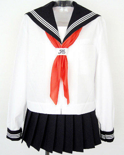【嚴選日本高校水手服代購】School Pearl 日本製女生白色長袖水手服制服上衣(側開式A尺寸)