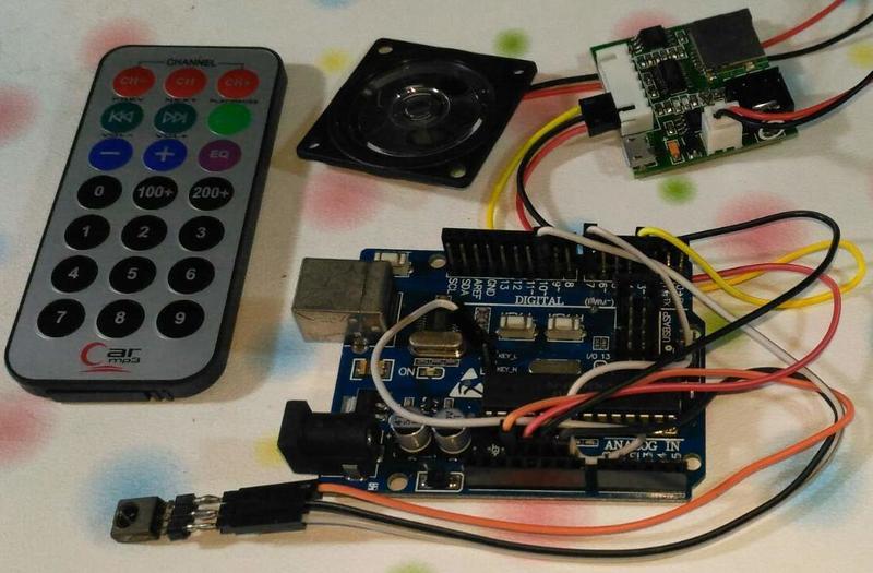 偉克多--Arduino 專題製作=遙控MP3--播歌、中、英文語音應答，機器人人機介面語音應用，成品