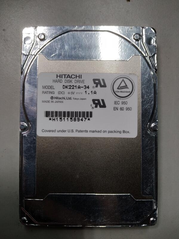 (Yong27) 故障 2.5吋IDE硬碟 Hitachi 340Mb /DK221A-34 /運轉會唱歌/抓不到