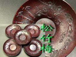 錫製　茶托　錫 ５枚　在銘　文甫 品味茶道具藏六圓形錫茶托五客共箱底款:藏六居造寬約:9.6高約