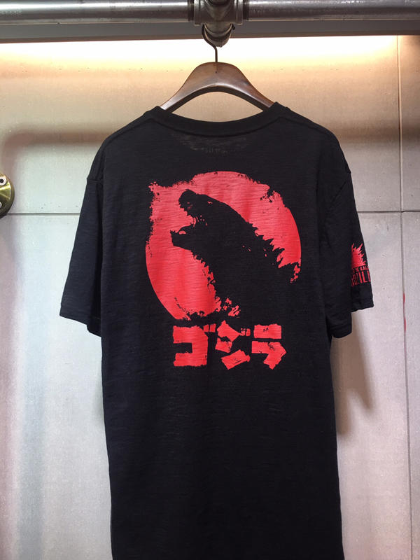 Godzilla 哥吉拉 日式竹節棉-印花T恤（黑色）