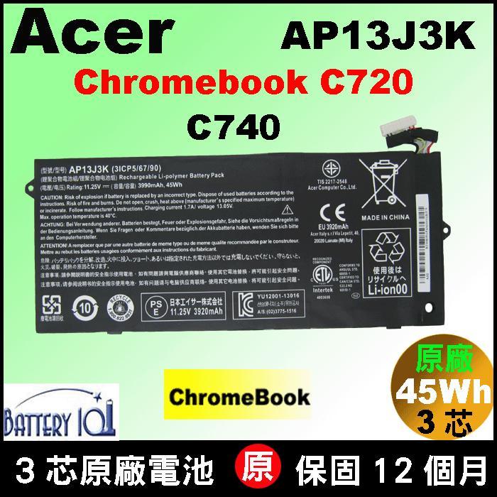 原廠 AP13J3K acer 電池 Chromebook C720-2103 C720-2420  C720-2697