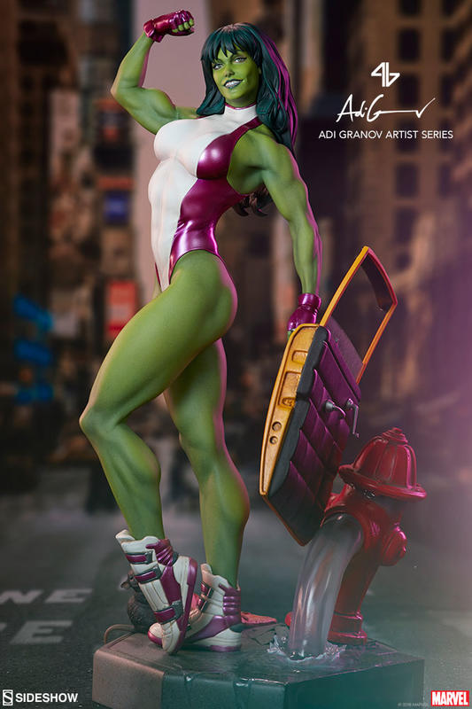 （售完，請勿下標Sideshow BenToy Marvel漫威She-Hulk Adi女浩克全身雕像SC-300672