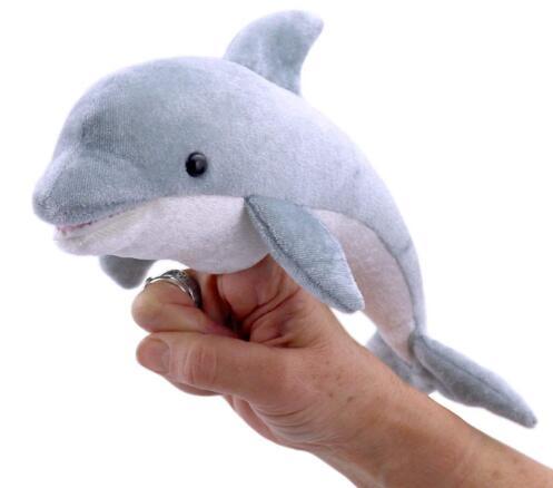 14125c 日本進口 限量品 好品質 海豚魚類魚兒 海洋動物手指手上玩偶絨毛娃娃毛絨絨表演玩偶收藏品擺飾禮物