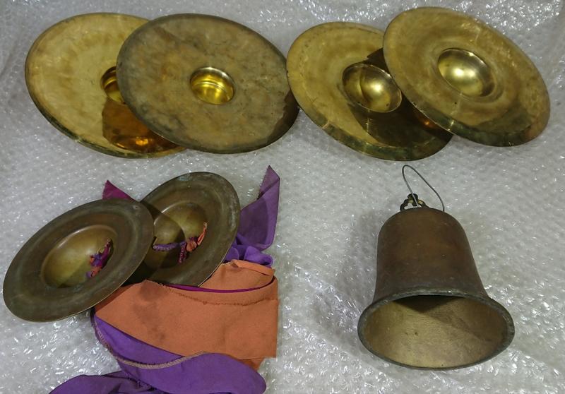◢ 簡便宜 ◣ 二手 黃銅 鐃鈸 民間打擊樂器 加厚銅鑔片銅盤銅合子 佛教寺院用品 廟會銅鈸 敲擊樂器