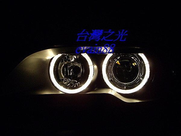 《※台灣之光※》寶馬全新BMW E46 03 04 05 06年2D黑底一體成形光圈魚眼投射大燈組318CI 320CI
