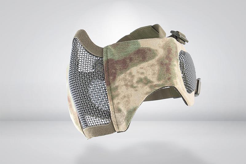 RST 紅星 - CM1面罩 武士系列 (護耳版) 護嘴 鐵網面具貼腮 護臉 A-TACS/FG 廢墟綠 05099