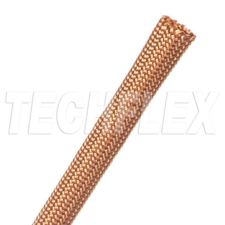 1公尺 - 美國Techflex NMN系列 銅色 柔軟 尼龍布料材質 100%覆蓋 無擴張性 線材套管