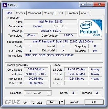 intel CORE2-DUO雙核心 CPU  775腳位 E2180  2.0G /1M /800