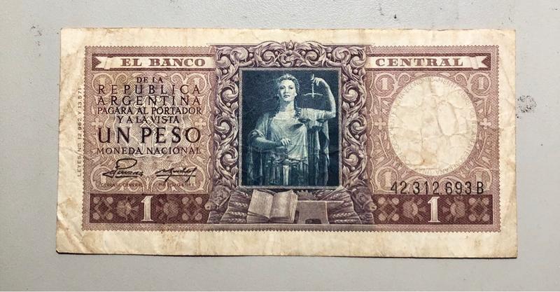 私藏 : 南美洲紙鈔 > 阿根廷共和國1951年版式.1 Peso