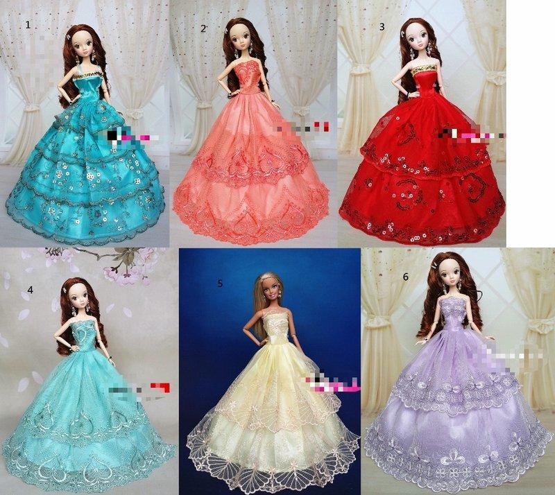 芭比 可兒 娃娃 衣服 禮服 公主裙-6