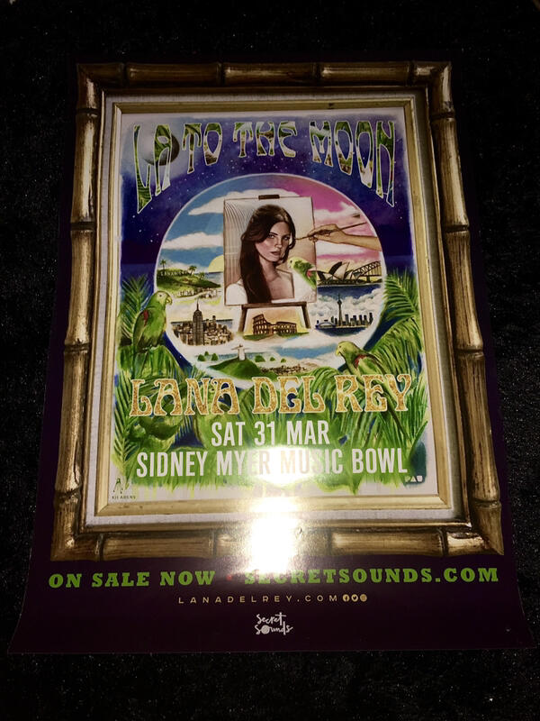 Lana Del Rey 拉娜德芮 LA to the Moon 巡迴演唱會 官方宣傳海報 澳洲帶回
