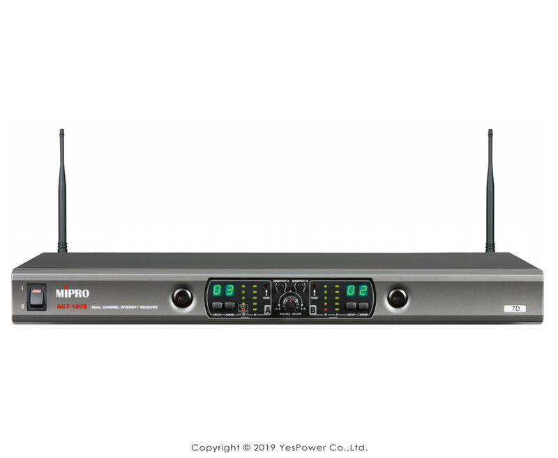 ＊來電享驚喜價＊ACT-100B MIPRO雙頻道UHF無線麥克風/長距離抗干擾/2支無線麥克風