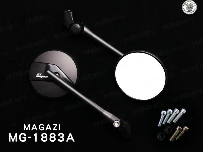韋德機車精品 MAGAZI MG 1883 後照鏡 圓形 後照鏡 圓鏡 黑 適用 新勁戰 雷霆S GOGORO EC05